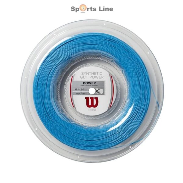 WILSON SYNTHETIC GUT POWER TENNIS STRING REEL 16-G 1.30MM, 200M BLUE