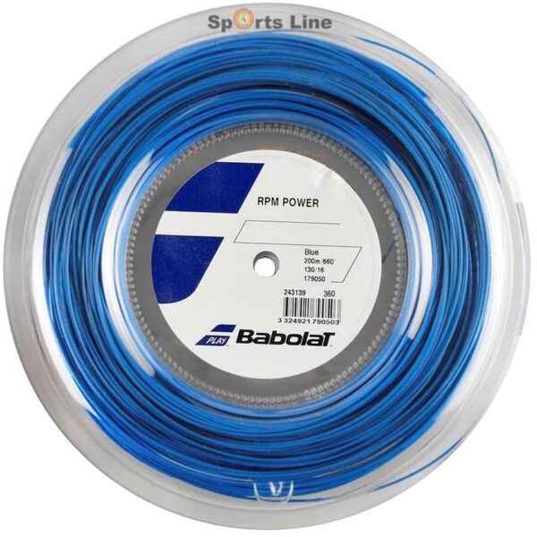 BABOLAT RPM POWER TENNIS STRING REEL 16-G - ELECTRIC BLUE