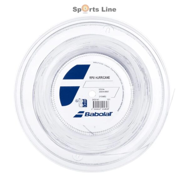 BABOLAT RPM HURRICANE TENNIS STRING REEL 16-G 1.30MM, WHITE