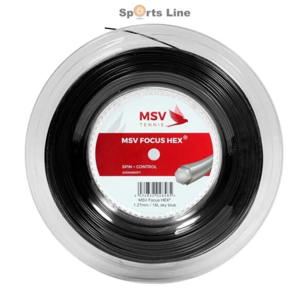 MSV FOCUS-HEX TENNIS STRING REEL 200M BLACK