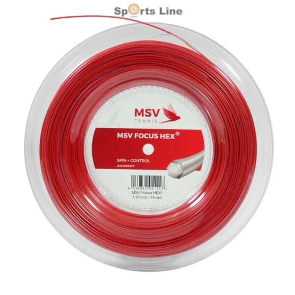 MSV FOCUS-HEX TENNIS STRING REEL 200M RED
