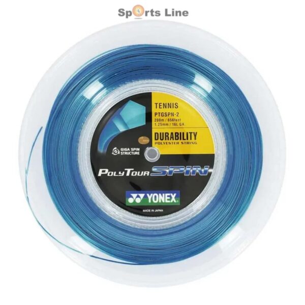 YONEX POLY TOUR SPIN TENNIS STRING REEL 16L 1.25MM, 200M